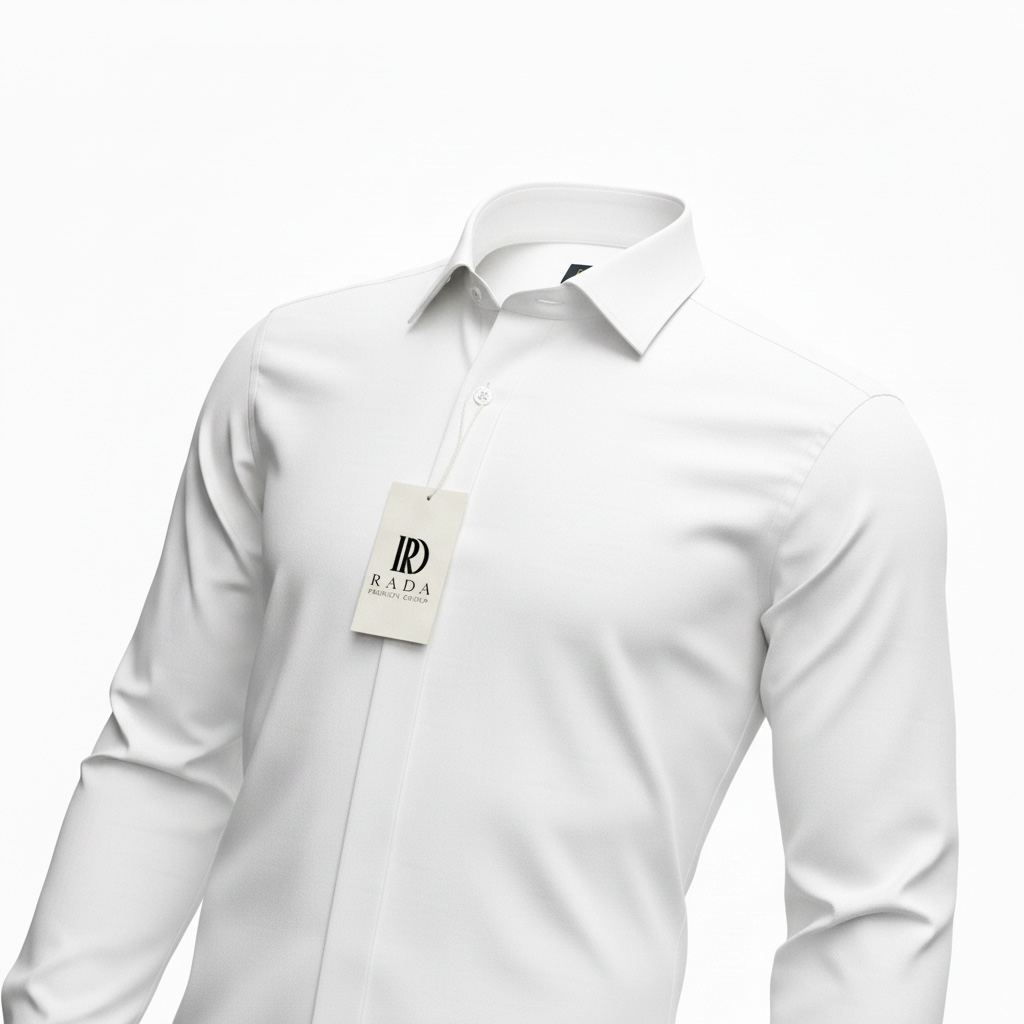 Weißes Slim-Fit Business-Hemd mit verdeckter Knopfleiste