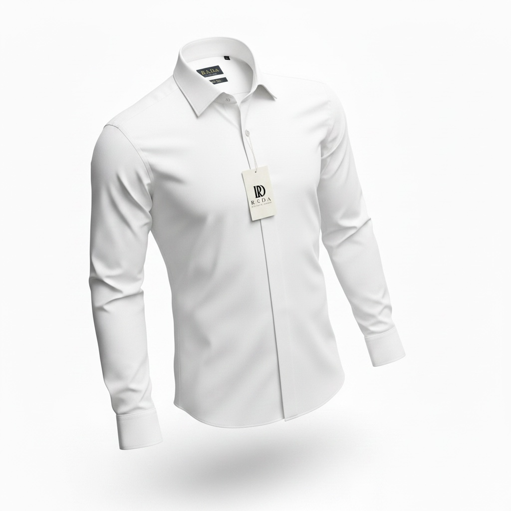 Weißes Slim-Fit Business-Hemd mit verdeckter Knopfleiste