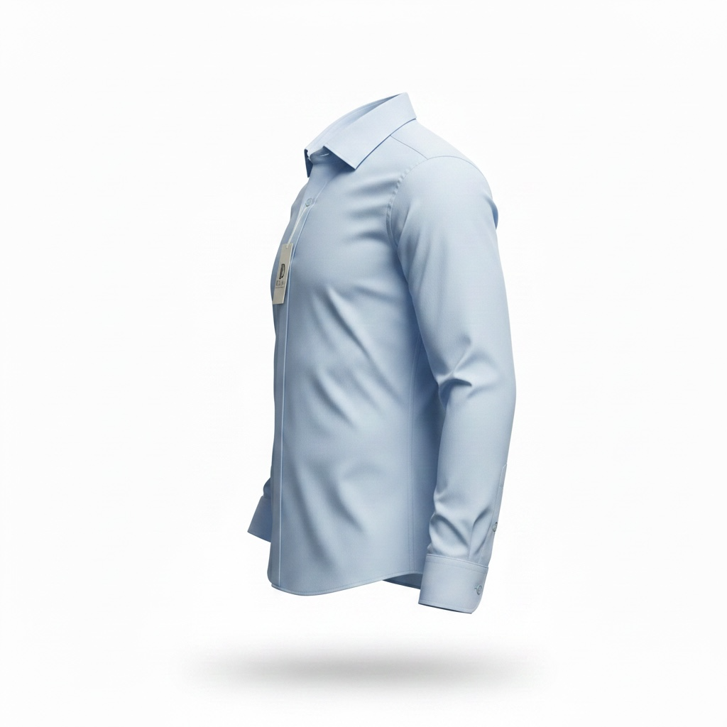 Hellblaues Slim-Fit Business-Hemd mit verdeckter Knopfleiste