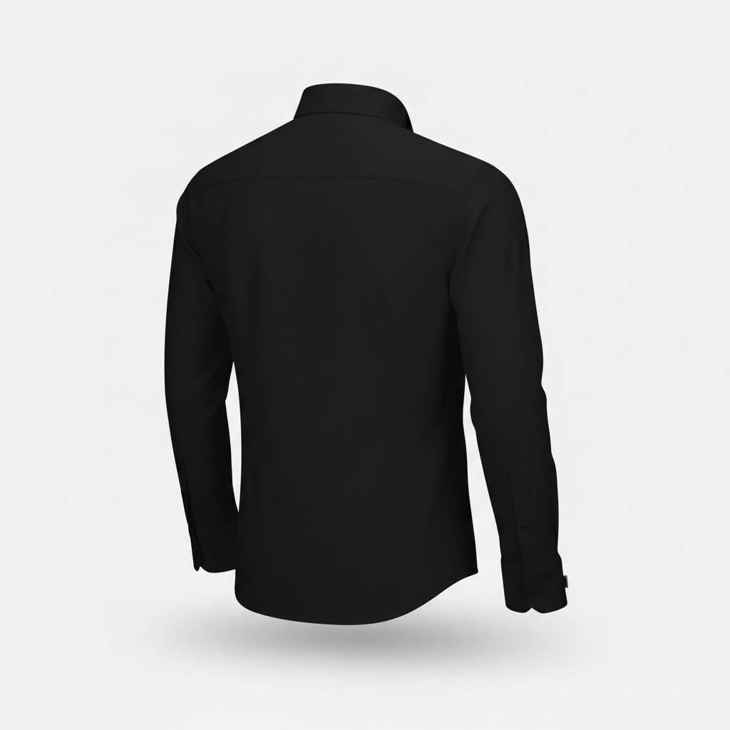 Schwarzes Slim-Fit Premium-Smokingshemd mit Umschlagmanschetten